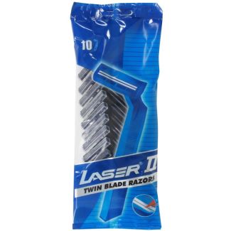 Laser II Disposable Twin Blade Razors(10 Pack)