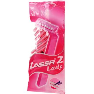 Laser 2 Lady Disposable Twin Blade Razors (Pack of 10)