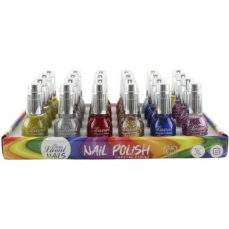 Wholesale Laval Crystal Finish Nail Polishes - Glitter Tray