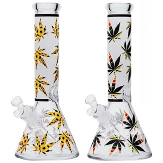 Leaf Design Glass Waterpipe - Assorted (12.5 inch)