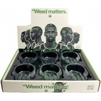 Leaf Matters Skull Glass Ashtray - Assorted (9.5x7.5cm)