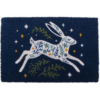 Leaping Hare Coir Doormat - Blue - 60cm