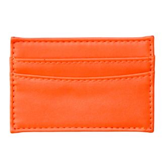 Leather Card Holder Wallet - Orange