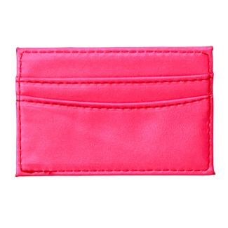 Leather Card Holder Wallet - Pink