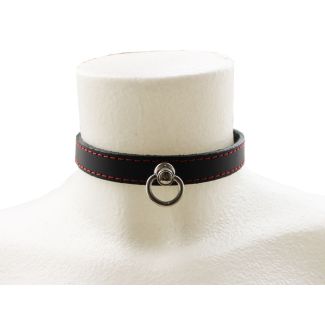 Leather Choker Small Ring