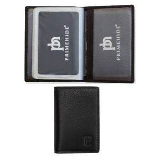Leather Credit Card Holder RFID Protected - Black 