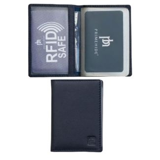 Leather Credit Card Holder RFID Protected - Navy 