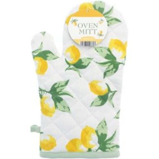 Lemon Pattern Oven Mitts for Kitchen Use
