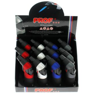 PROF Metallic & Rubber Refillable Lighter - Assorted Colours