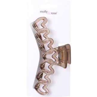 Transparent Linked Hearts Hair Clamps - Assorted - 13cm