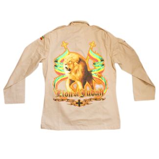 Lion Of Judah Buttoned Shirt Jacket - Beige (Assorted Sizes)