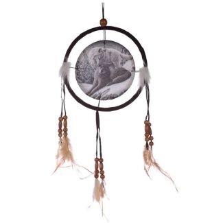 Lisa Parker Snow Kisses Wolf Dreamcatcher - 16cm