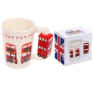 London Icons Red Routemaster Bus Shaped Handle Ceramic Mug