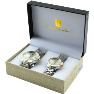 Luis Cardini His & Her Watch Gift Set - Silver/Gold (2509)