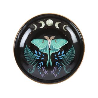 Luna Moth Ceramic Plate Incense Stick Holder