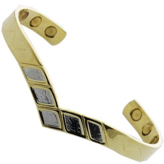 Magnetic Bangle - Two Tone Wishbone Design (M) 