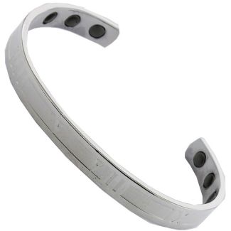 Magnetic Bangle - Silver Roman Numeric (M)