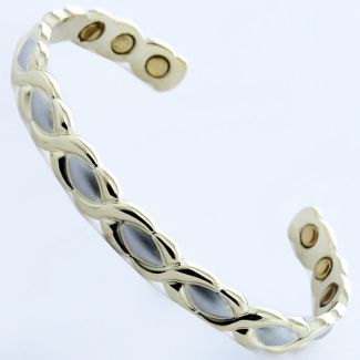 Magnetic Bangle - Two Tone Oval Design (M)