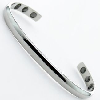 Magnetic Bangle - Plain Silver (XL)