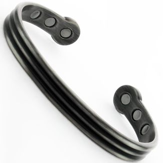 Magnetic Bangle - Pewter Torque Design (M)