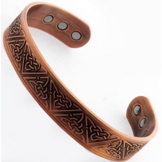 Magnetic Copper Bangle - Pentagram Design (L)
