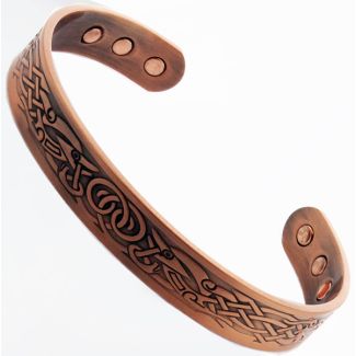 Magnetic Copper Bangle - Phoenix Design (L)