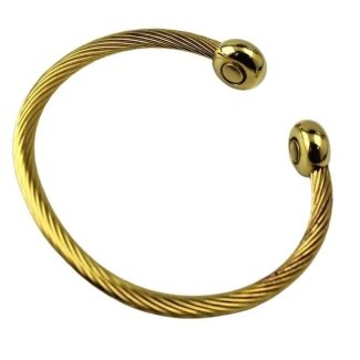 Wholesale Magnetic Adjustable Gold Twisted Bangle (One Size)