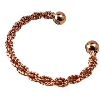 Magnetic Adjustable Copper Twisted Bangle (One Size)