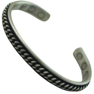 Magnetic Bangle – Chain Link Cuff (Silver)