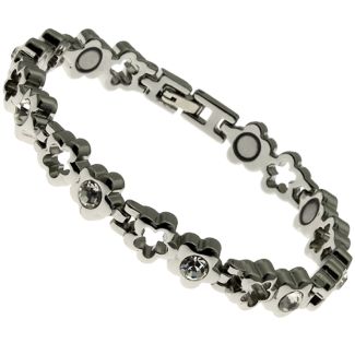 Magnetic Bracelet (9 Magnets) - Flower Design