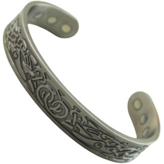 Magnetic Copper Bangle – Celtic Viking Engraved Design