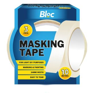 Wholesale 24mm Wide Masking Tape 10m - (Pack of 3)