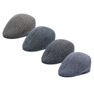 Men flat padded squared check hat - Assorted
