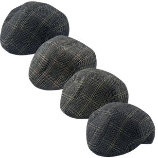 Men flat padded squared check hat - Assorted colours