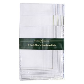 Men's 5 Pack White Hankies with Colour Border
