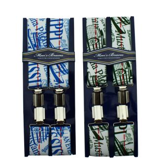 Men's Braces Boats Print - Assorted 35mm