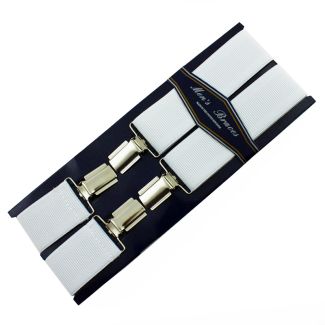 Men's Braces White 35mm Wide