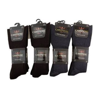 Men's Cashmere Non Elastic Socks (3 Pair Pack) - Dark Asst 