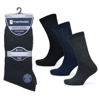 Men's Cotton Blend Light Elasticated Ankle Socks (3 Pack) - Asst.