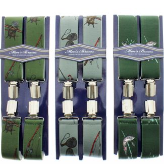 Men's Printed 35mm Braces - Fishing Design Assorted