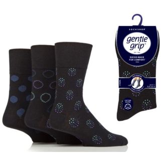Men's "Spherical Realm" Gentle Grip Socks (3 Pair Pack) - Asst