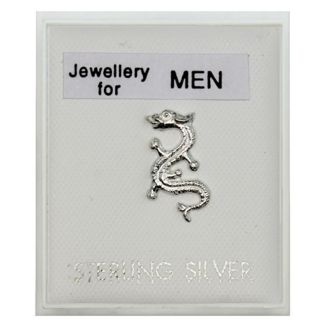 Men's Sterling Silver Dragon Stud