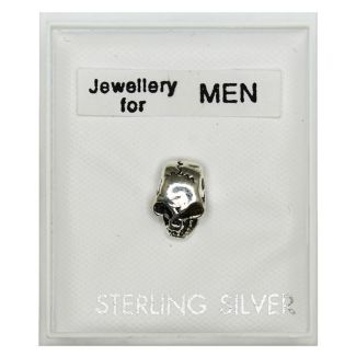 Men's Sterling Silver Skull Stud