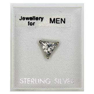 Men's Sterling Silver Triangular Shape Stud