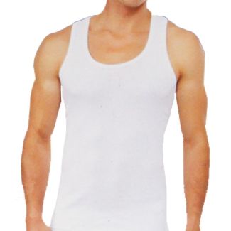 Men's White 100% Cotton Vest - XX-Large 