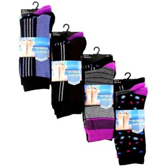 Men's Black Design Socks (3 Pair Pack) - Asst