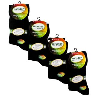 Men's Flexi-Top Non Elastic Socks- Black