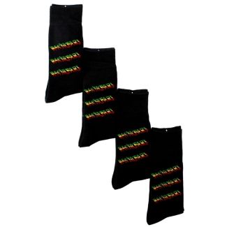 Men's Black Rastafari Print Work Socks (1 Pair Pack)