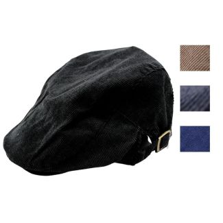 Men's Ribbed Flat Caps - Assorted Colours 