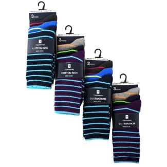 Men's Cotton Rich Socks - Tom Franks (3 Pair Pack) - Asst